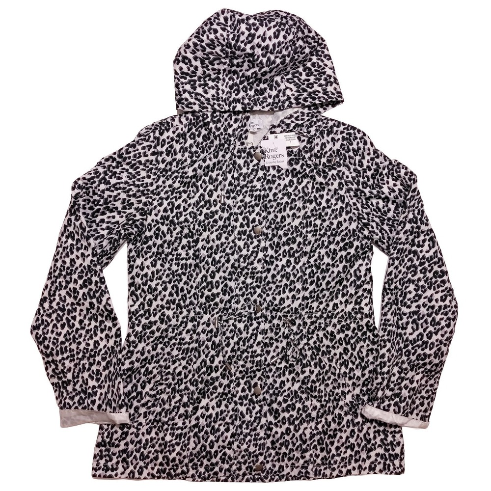 KIM ROGERS Everyday Jacket Rain Leopard Spots Women's Small S ~ New